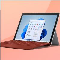 微软Surface Go 3 4G+64G 二合一平板电脑 亮铂金+波比红键盘盖 10.5英寸人脸识别 学生平板 轻薄笔记本